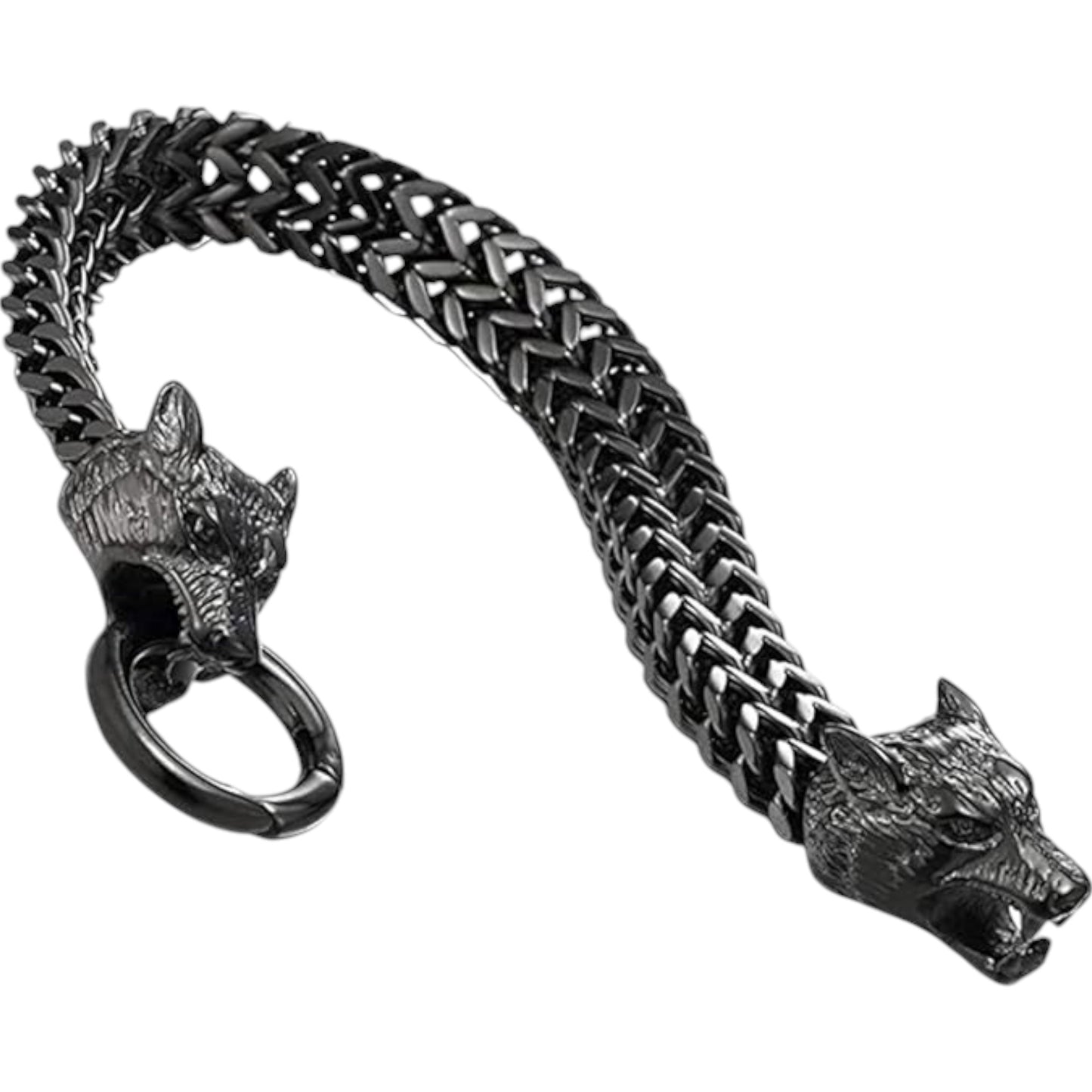 Viking Wolf’s Head Design Men’s Biker Bracelet