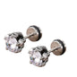 Hand Skull Stainless Steel Inlay Zircon Ear Studs Artificial Black Dimond
