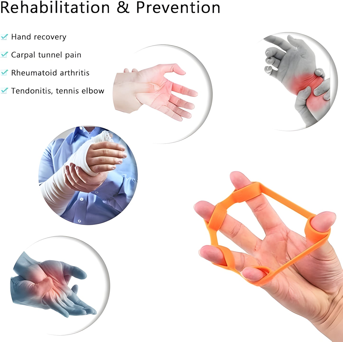 3 Pcs Hand Grip Silicone Strengthener.
