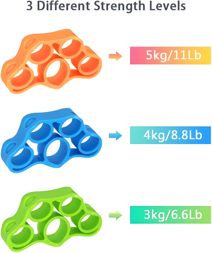 3 Pcs Hand Grip Silicone Strengthener.