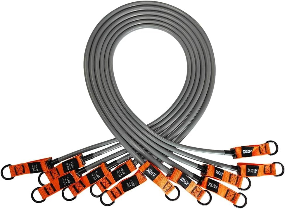 XOLY Heavy Resistance Bands 300lbs – Complete Home Gym Set with Handles & Door Anchor (Orange).