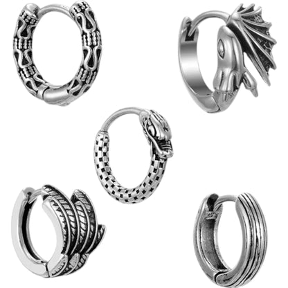 Retro Geometric Stainless Steel Plating Hoop Earring