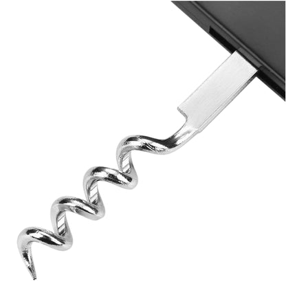 Multifunctional PP Plastic Handle Wine Opener Stainless Steel Beer Opener - Black