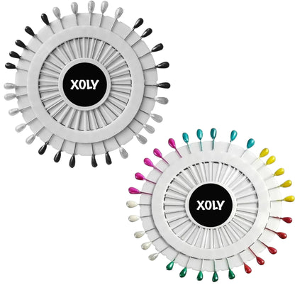 XOLY 30 Pcs Colorful Pearl Head Pins – Quilting, Sewing, Hijab & Dressmaking DIY Crafts.