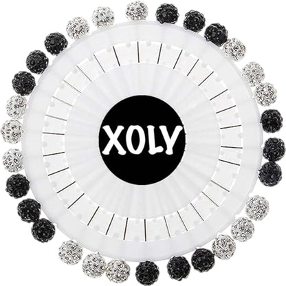 OLY 30 Pcs Hijab Scarf Safety Pins – Rhinestone Ball Brooch Set.