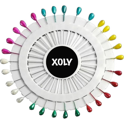 XOLY 30 Pcs Colorful Pearl Head Pins – Quilting, Sewing, Hijab & Dressmaking DIY Crafts.