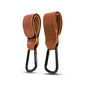 XOLY Stroller Hook Clips – 2 Pcs Heavy-Duty Non-Slip Pram Bag Holders (Brown)
