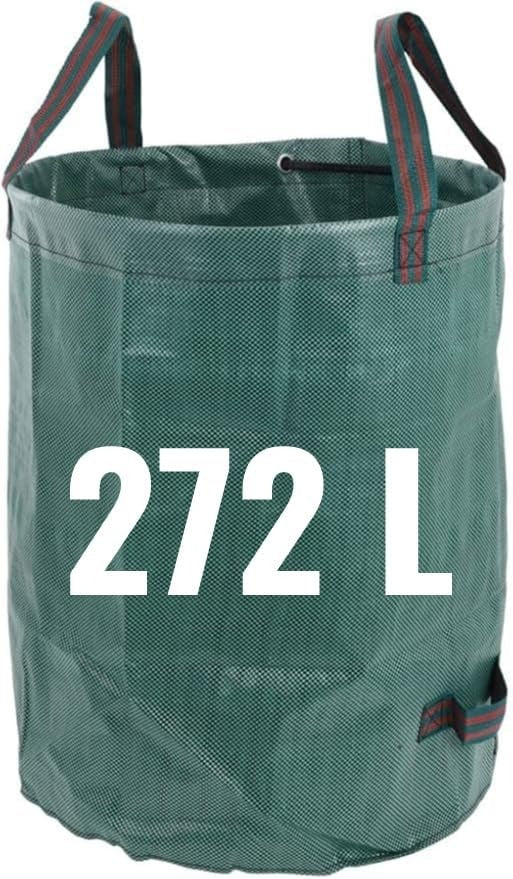 XOLY Heavy Duty Garden Waste Bags – 272L Reusable Sacks with Handles, Shower-Proof (Green)